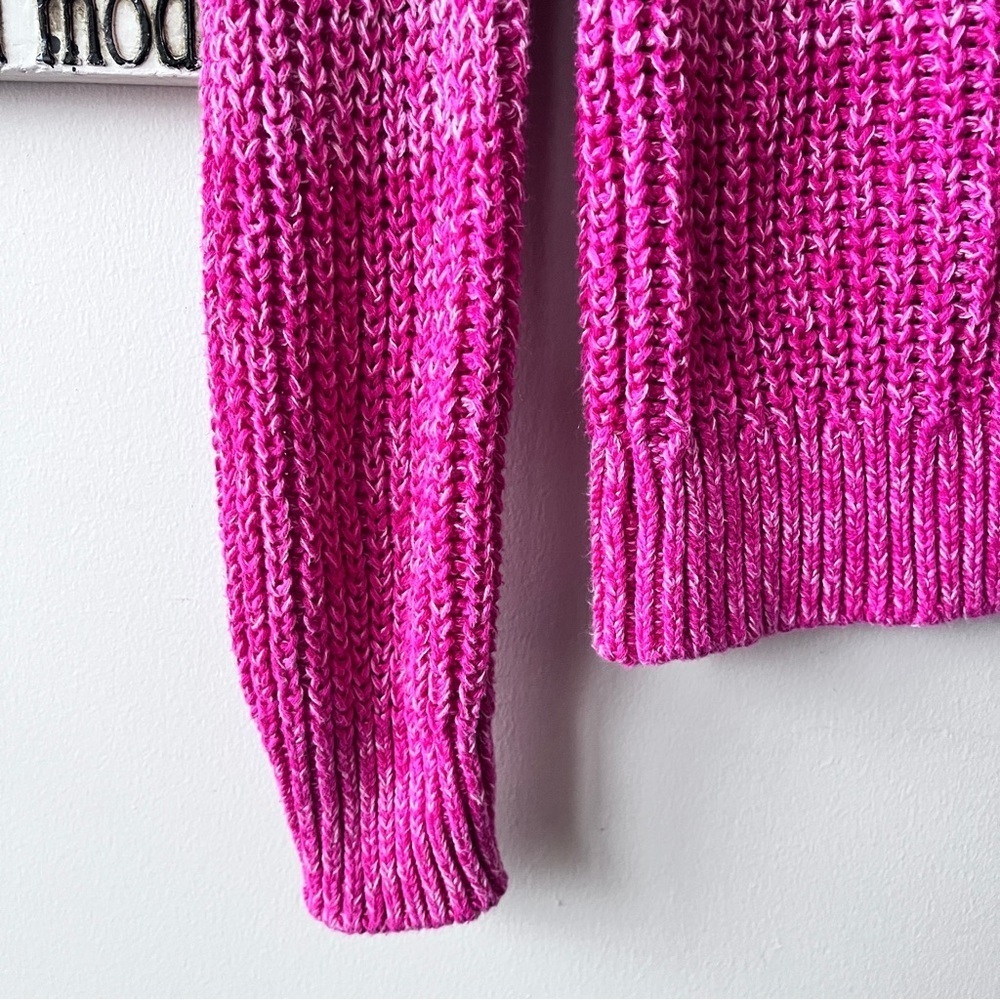 Women’s Calvin Klein Marled Pink Ombre Knit Pullover Cabincore Sweater Size XS - Picture 3 of 11